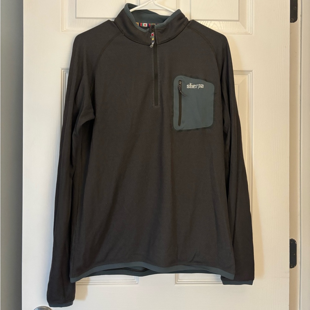 Sherpa Green Quarter-Zip Pullover